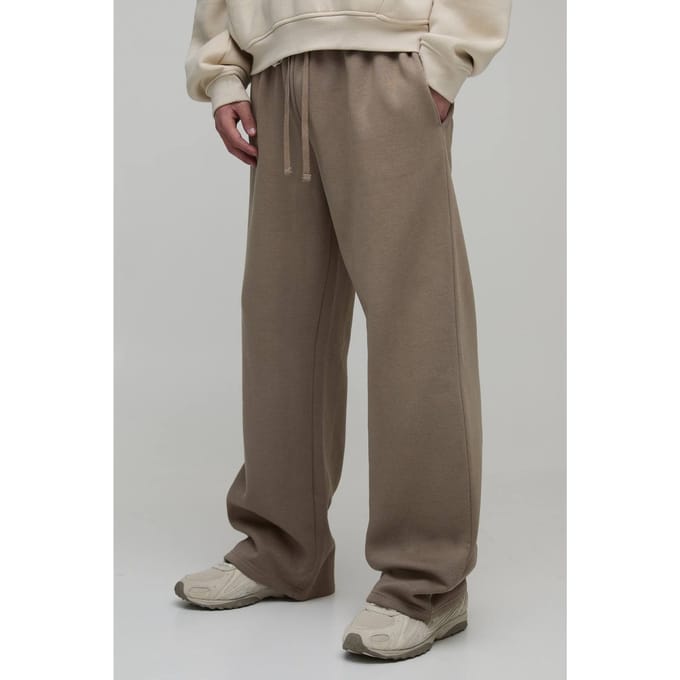 Essential Wide Leg Jogger | Taupe | Size Medium