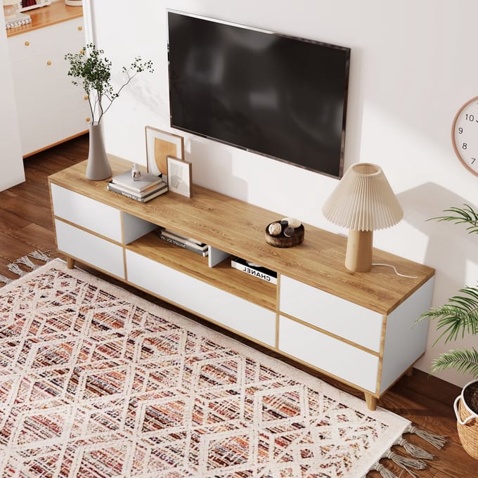 REDOM - TV-meubel - MDF - met deuren - 175*37*51cm White