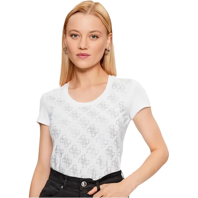 Guess dames T-shirt met strasssteentjes, maat 4g