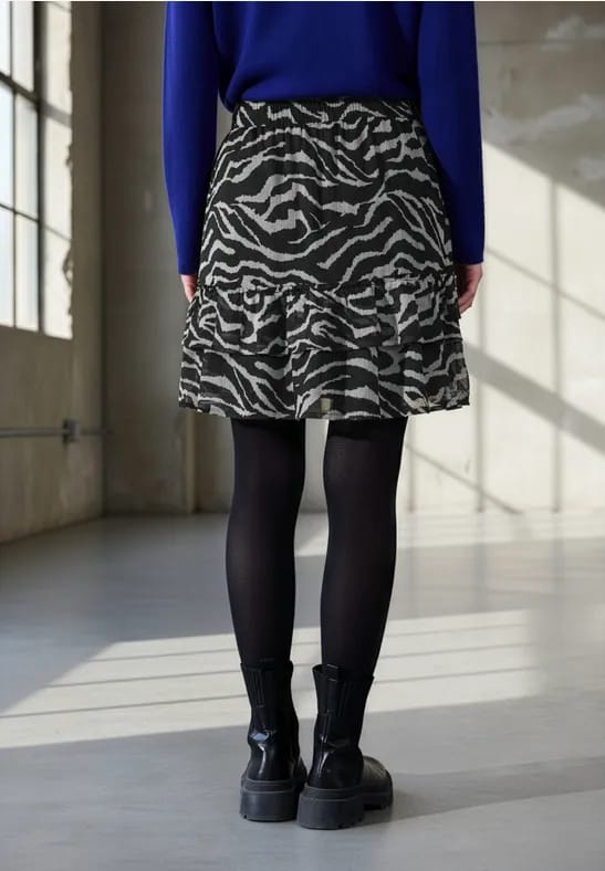 Gedessineerde chiffon rok