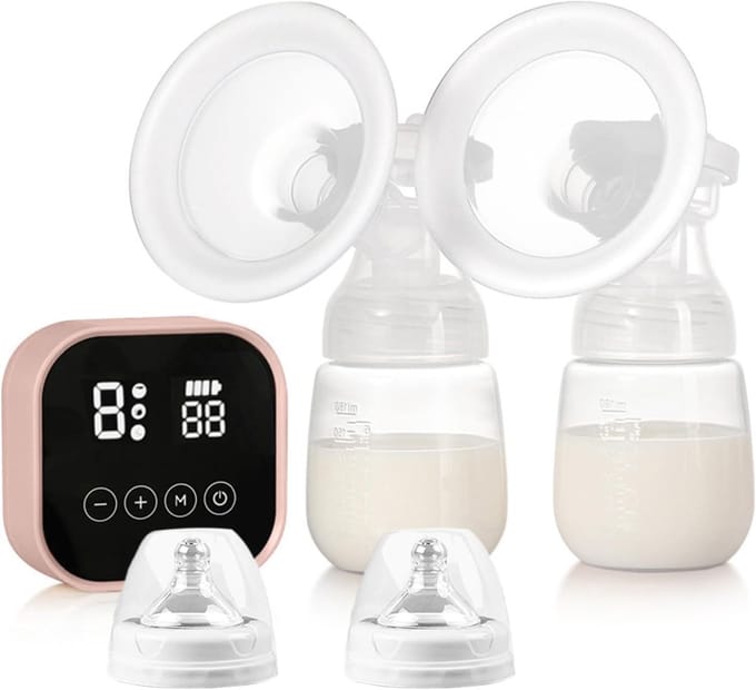 Elektrische Borstpomp - Moedermelk Pomp - Moedermelk Afkolven - Dubbele Pomp Anti-Terugstroom - 180 ml - Roze