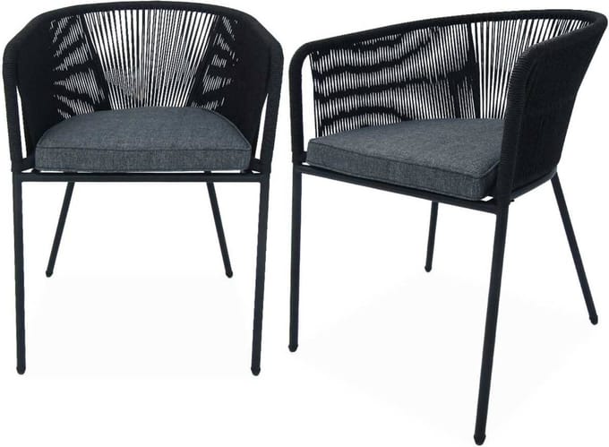 sweeek - Set van 2 tuinstoelen, santos, b56,5 x d59 x h79cm