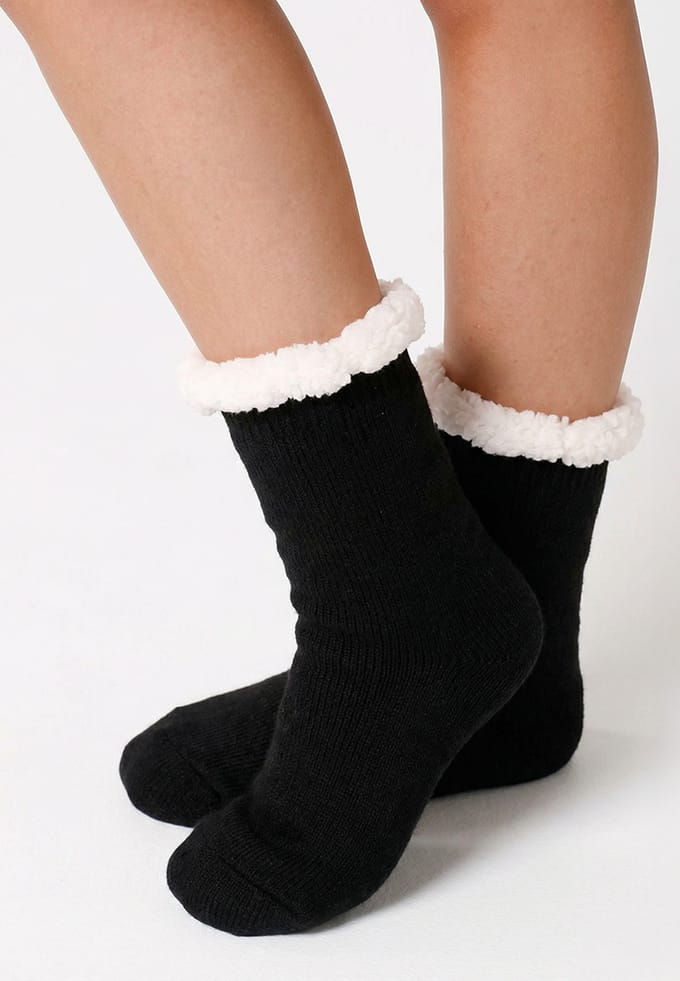 "Pure Black" Sherpa sokken