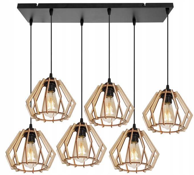 Light-Home TIMBER – Hanglamp – Hout – Modern – 6x E27 – LED-ready