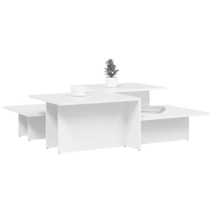 vidaXL - Salontafels - 2 - st - bewerkt - hout - wit