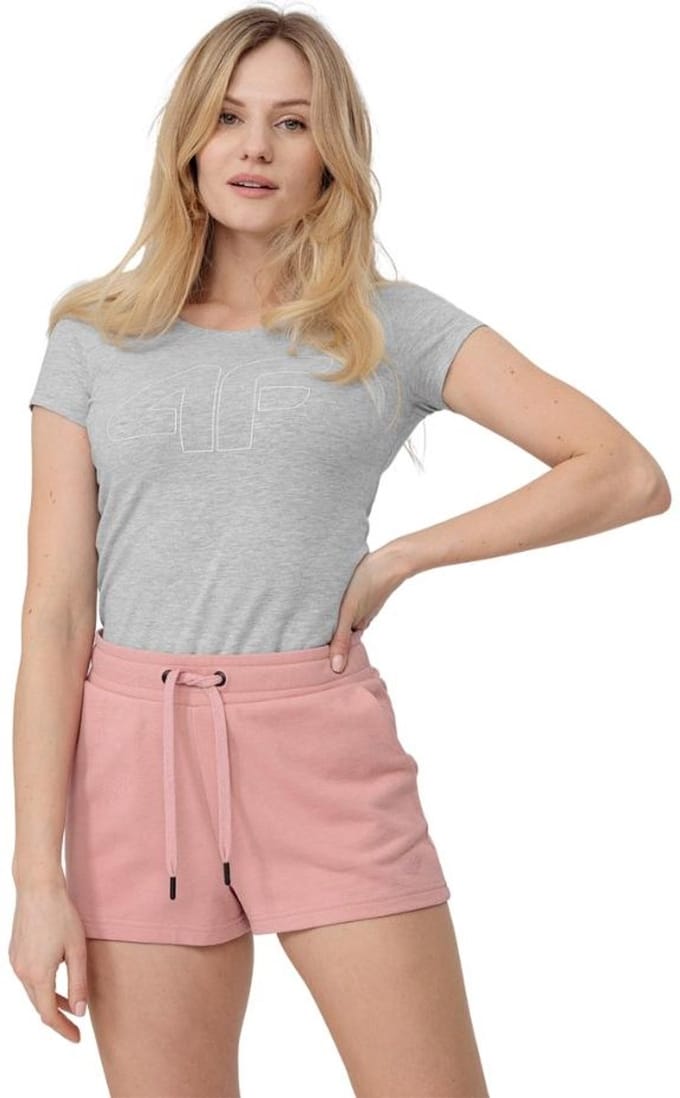 4F T-shirt Dames Lichtgrijs - Maat S