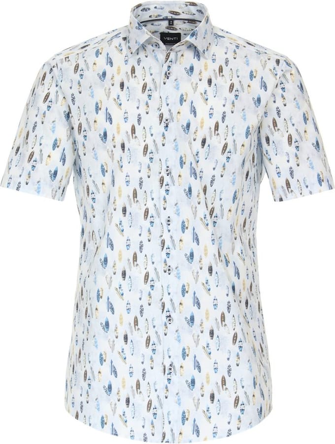 Venti Overhemd Korte Mouw Met Surfboards Kent Kraag Modern - L