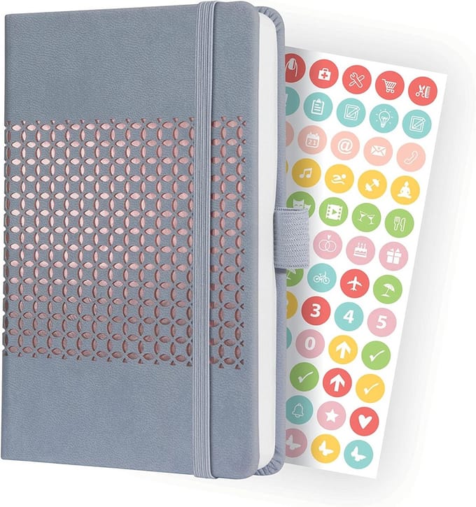 Weekplanner 2023 A6 Hardcover Lichtgrijs - Dagoverzicht en Notities