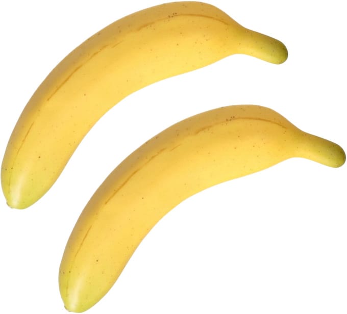 Bellatio Design kunstfruit banaan - set 2x - deco food - real touch - 20 cm