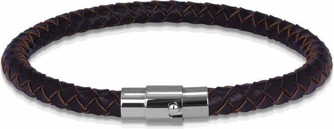Di Lusso - Armband set Adam - Rundsleder - Bruin - Heren - 21-24 cm