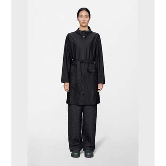 Mantel Rains Curve Long Jacket W3 Negro