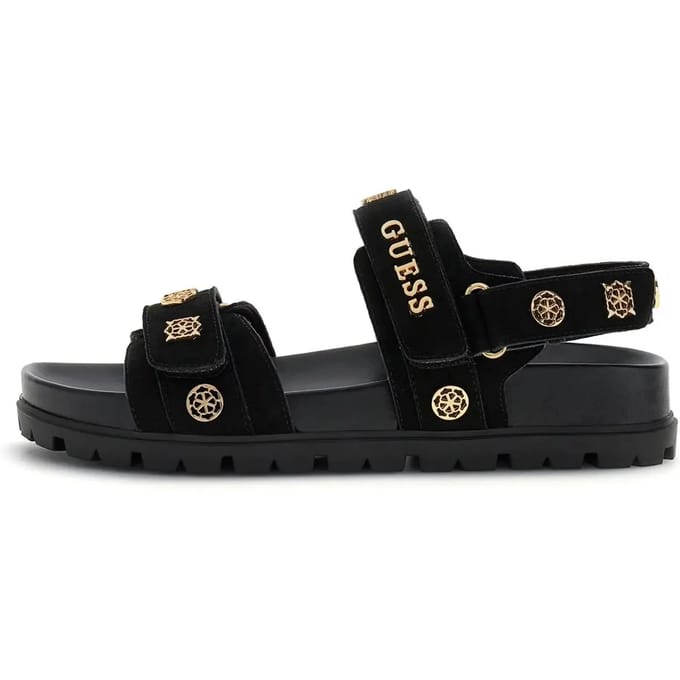 Guess Florizi Sandalen Plat - Zwart - Maat 37