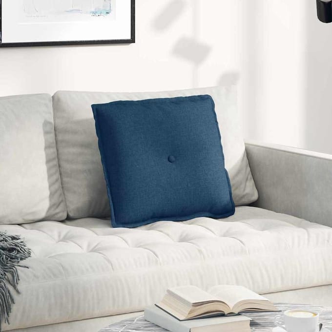 vidaXL - Rugkussen - Blauw - 50 - x - 45 - x - 19 - cm - Stof