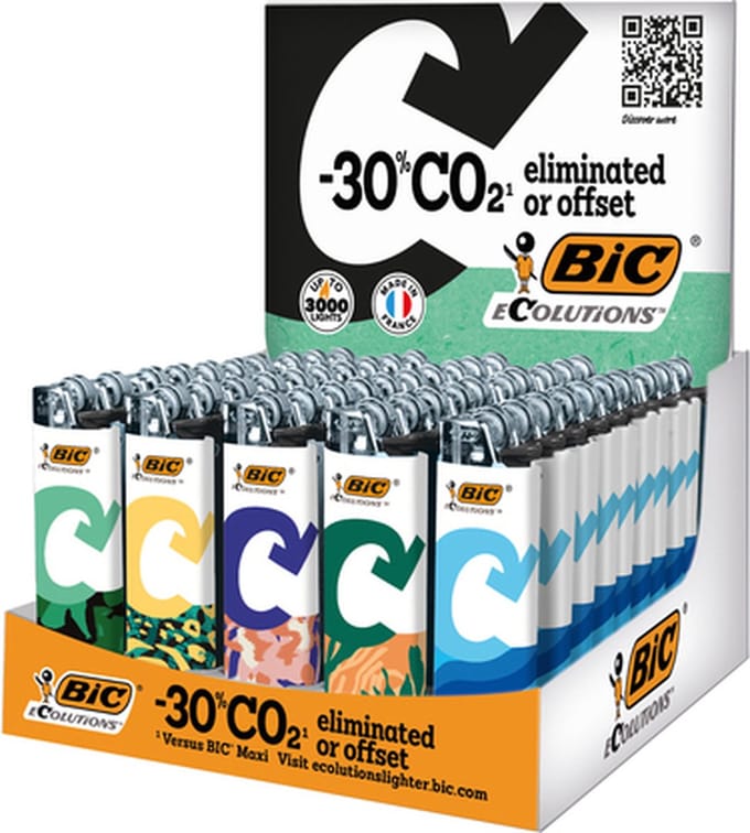 BIC® Maxi J26 Ecolutions Vuursteen Aanstekers - Display (50 stuks)