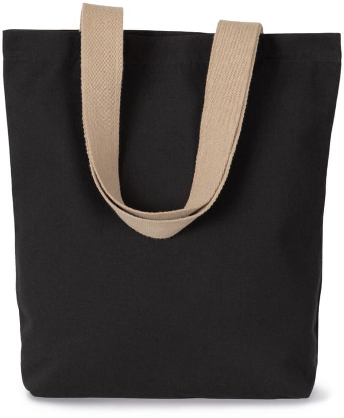 Kimood Gerecyclede shopper met platte bodem KI5202 - Black Night / Hemp - One size