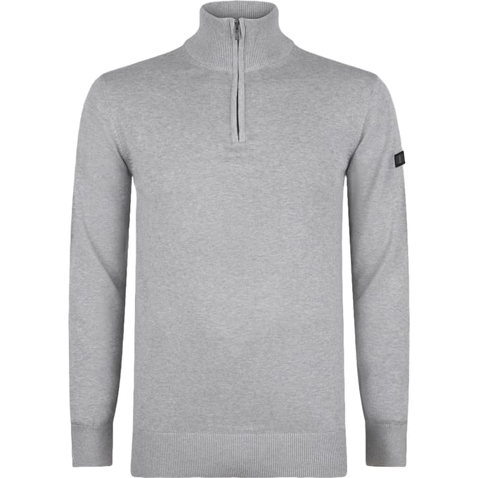Presly & Sun Trui Lewis Zip Knitted Pullover  Grijs