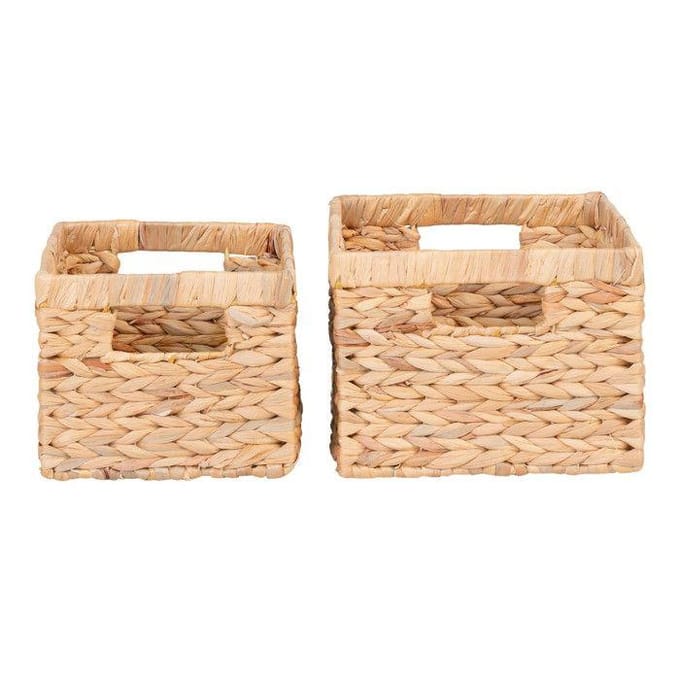 Passo Baskets - Rechthoekige manden in waterhyacint, set van 2