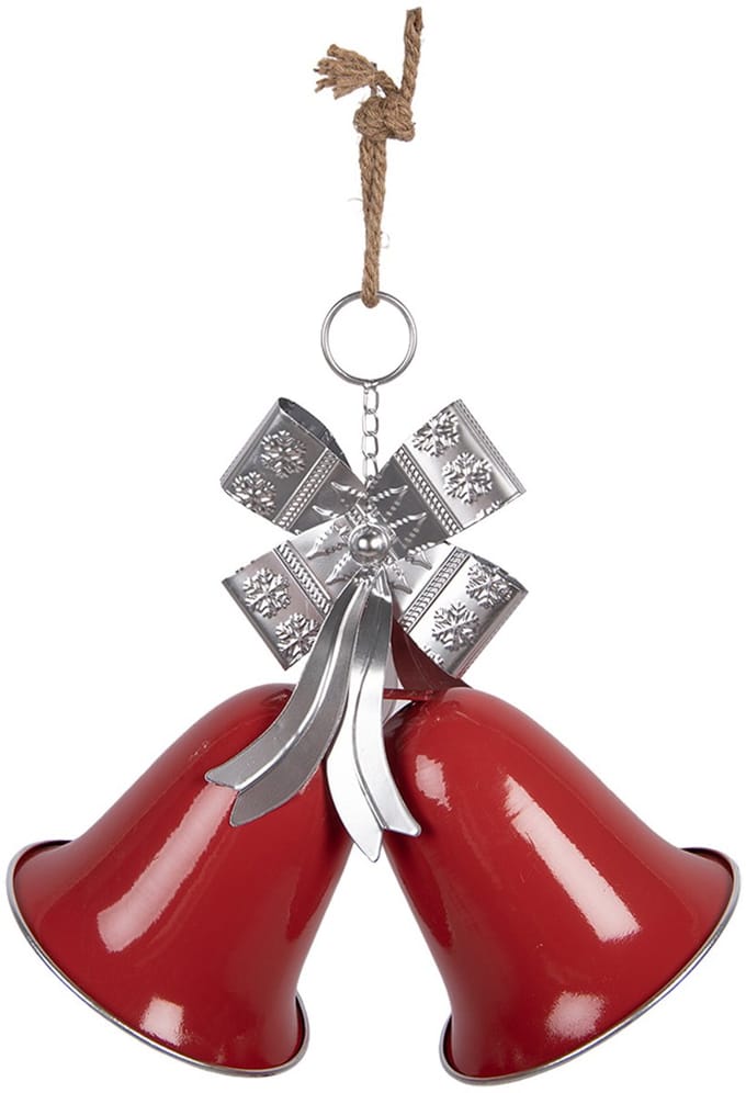 Clayre & Eef Kersthanger Bel 42x21x46 cm Rood Metaal