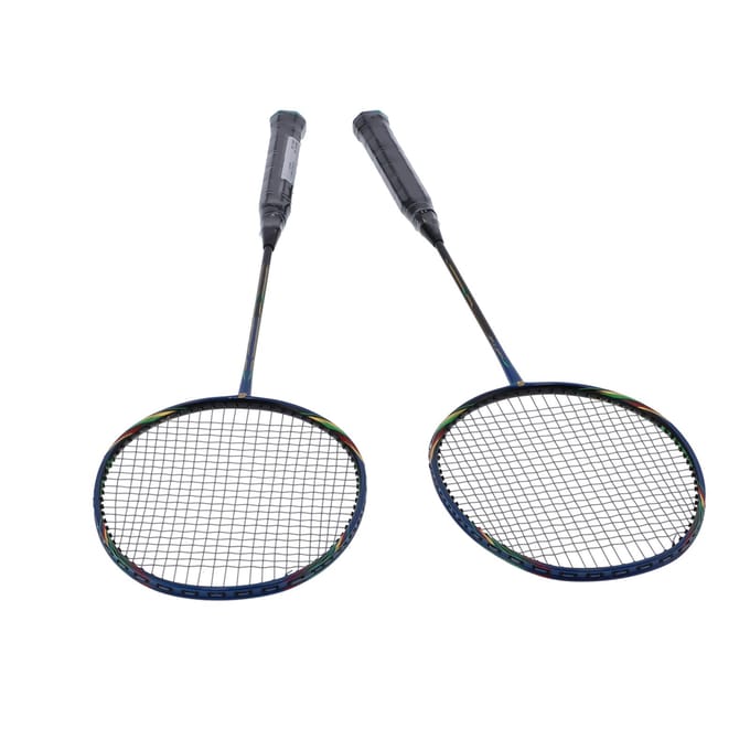 2 Speler Badminton Rackets Set Lichtgewicht Carbon Composiet Dubbele Rackets voor Volwassenen gray