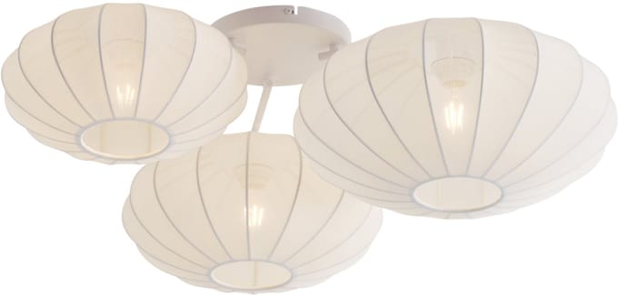 QAZQA bida - Japandi Plafondlamp - 3 lichts - L 80 cm - Wit - Woonkamer | Slaapkamer