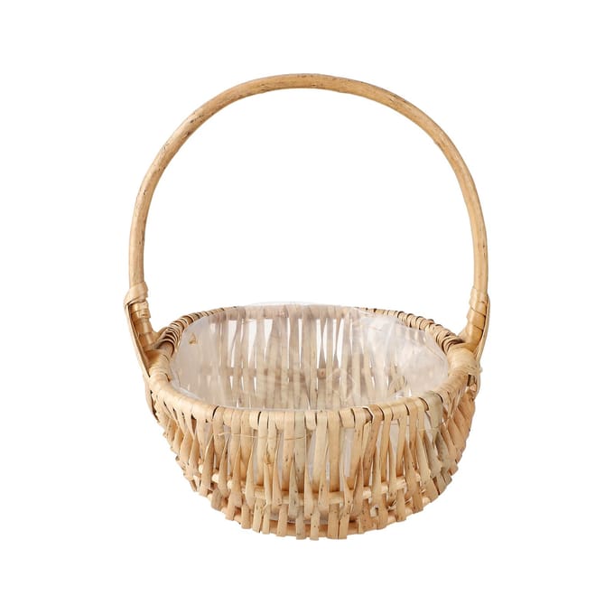 Panier à fleurs portatif Tissage imperméable Rustique Fait main Composition florale Panier à fleurs en rotin