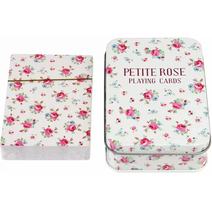 Kaartspellen in blik la petite rose Rex London