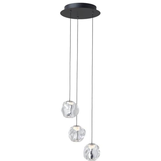 LOOM DESIGN LED hanglamp Ice Ball 3, helder, acryl