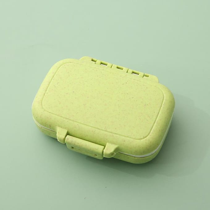 Mini étui organisateur de pilules Portable 3 grilles, pilulier, conteneur de stockage de comprimés, boîte à pilules hebdomadaire, étui à pilules, distribution de médicaments vert