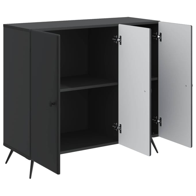 vidaXL - Dressoir - Zwart - 89 - x - 34,5 - x - 80 - cm - Bewerkt - hout