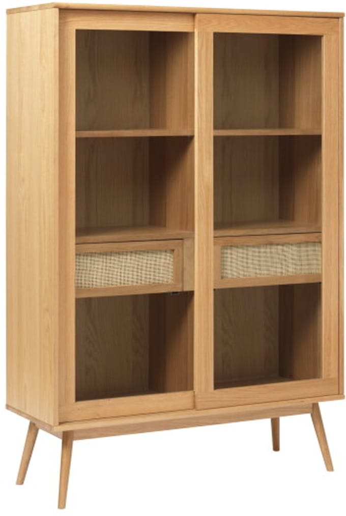 Vitrinekast Barrali eiken 160 cm - Naturel