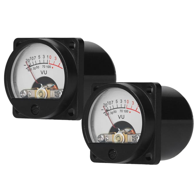 VU Meter 2 stuks Paneel VU Meters Warme Achtergrondverlichting Analoge DB Geluidsniveau Indicator Opname & Audio 2 Pcs