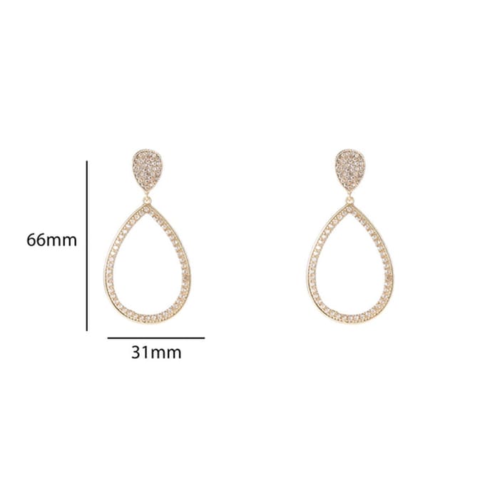 Go Dutch Label Oorknoppen Open Drop Dangle Goud Champagne