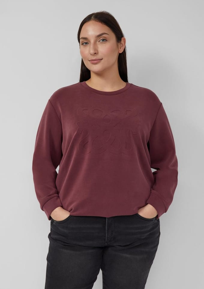 Duurzame sweatshirt met relaxed fit en reliëf voor dames s.Oliver