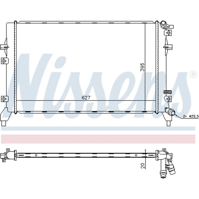 Lage-temperatuurRadiator, laadluchtRadiator NISSENS 65315