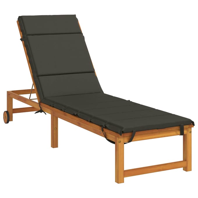 vidaXL - Ligstoel - Kussen - GEMERT - 100% - Polyester - Antraciet - 200 - x - 50 - x - 3 - cm
