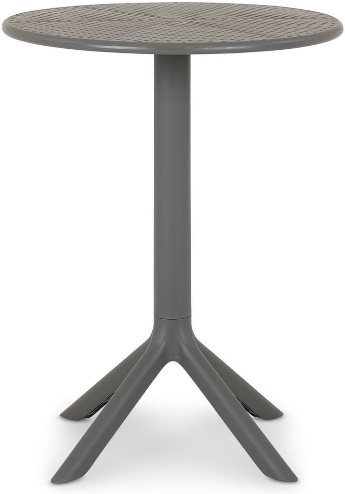 Tuintafel LUZ, rond met gaaspatroon - grijs