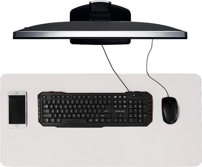 IVOL Bureau onderlegger 40x85 cm PU leer Wit - Bureau Organizer
