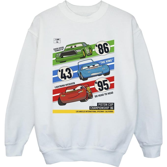 Disney Jongens Cars Piston Cup Kampioenen Sweatshirt (Wit)