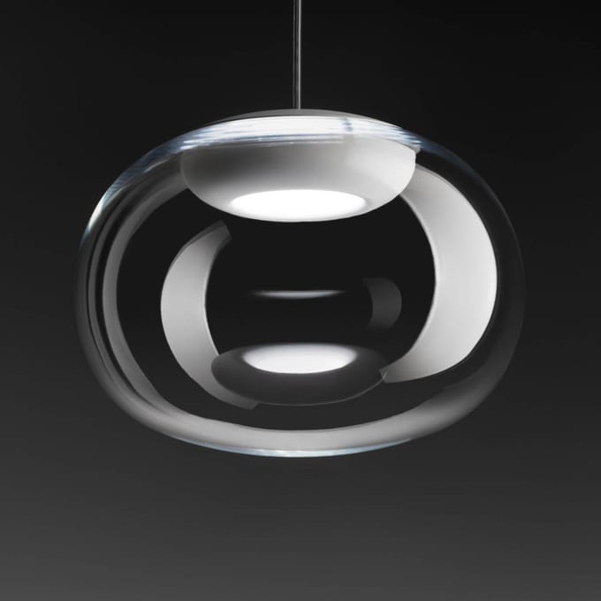 Stilnovo La Mariée LED hanglamp transparant/wit