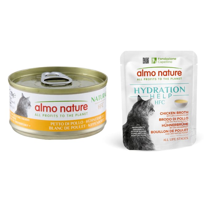 24x70g HFC Natural Kippenborst Almo Nature Kattenvoer