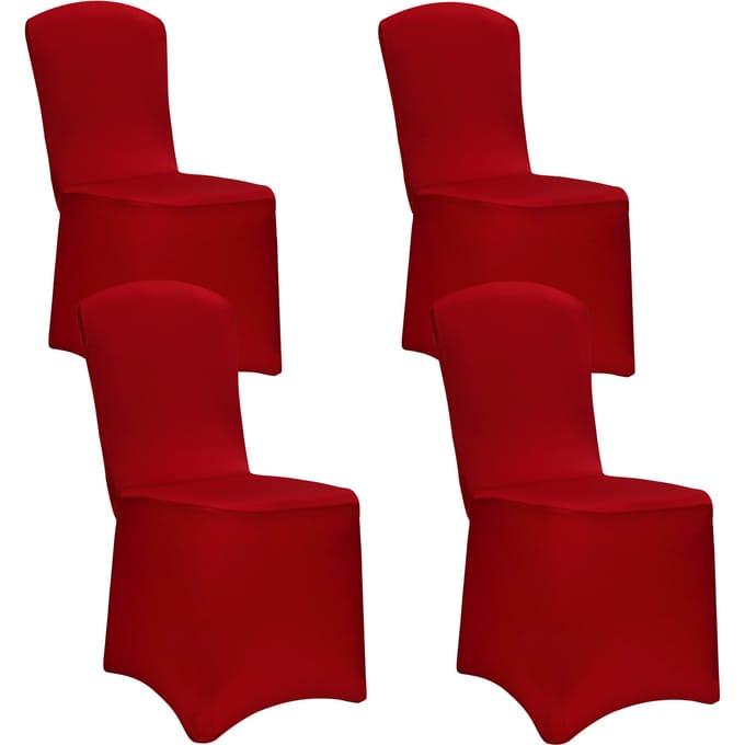 Stoelhoes Set van 4 - Stretch Kreukvrij - Bordeaux Rood