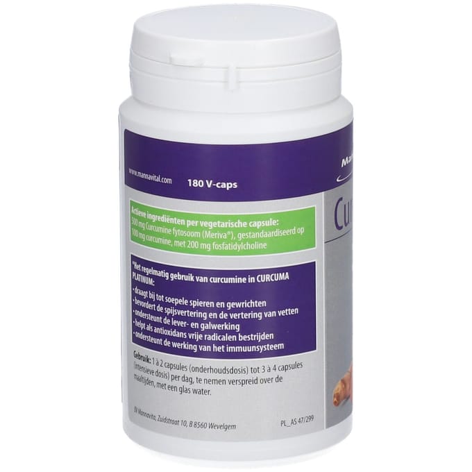 Mannavital - CURCUMA PLATINUM 180 V caps