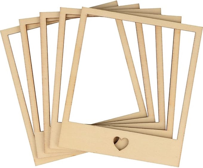 Artemio set 5 houten mini fotolijsten van 9x10.5 cm
