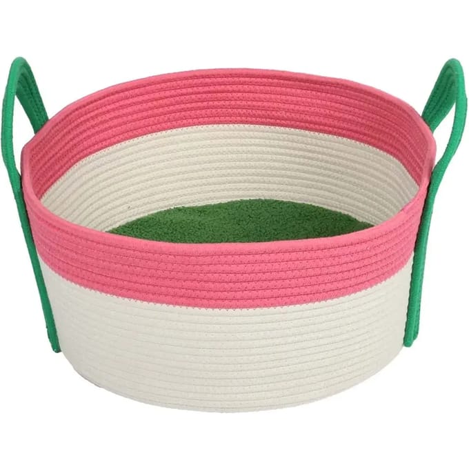 Coockoo mand BINGE voor katten 44x44x20cm roze/groen