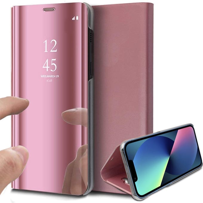 Hoesje geschikt voor iPhone 13 Mini - Spiegel Book Case - Roze