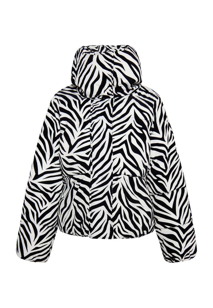 Faina Gewatteerd jack met zebraprint Dames Witte zebra