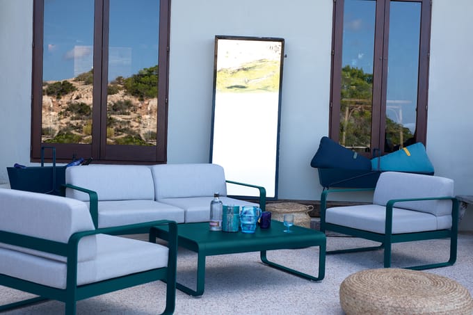 Fermob BELLEVIE fauteuil - 21 acapulcoblauw - 79 Flanelgrijs