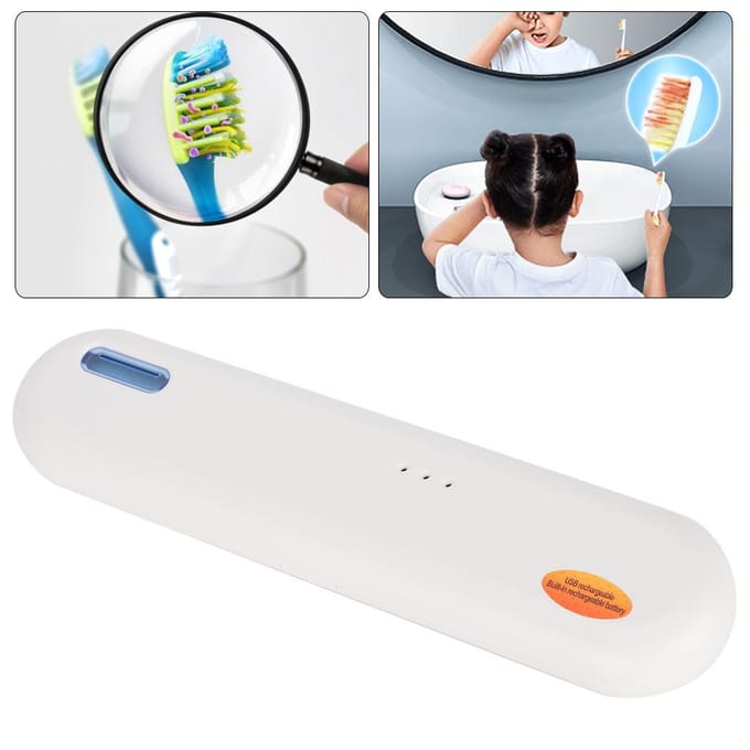 Draagbare USB UV Tandenborstel Sterilisator Doos Desinfectie Tandenborstel Opberg HouderWit wit