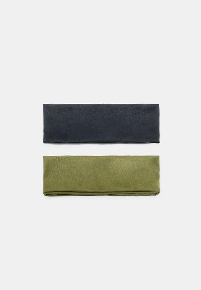 Stradivarius Set van 2 bontbanden  Kaki OS