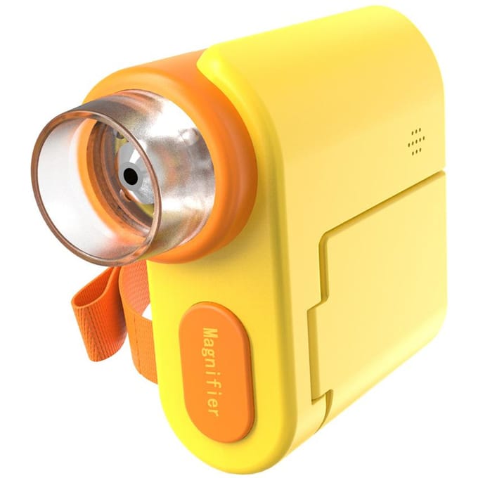 Microscope de poche pour enfants, Microscope Portable à lentille unique, écran LED de 2.0 pouces, 1000 fois jaune